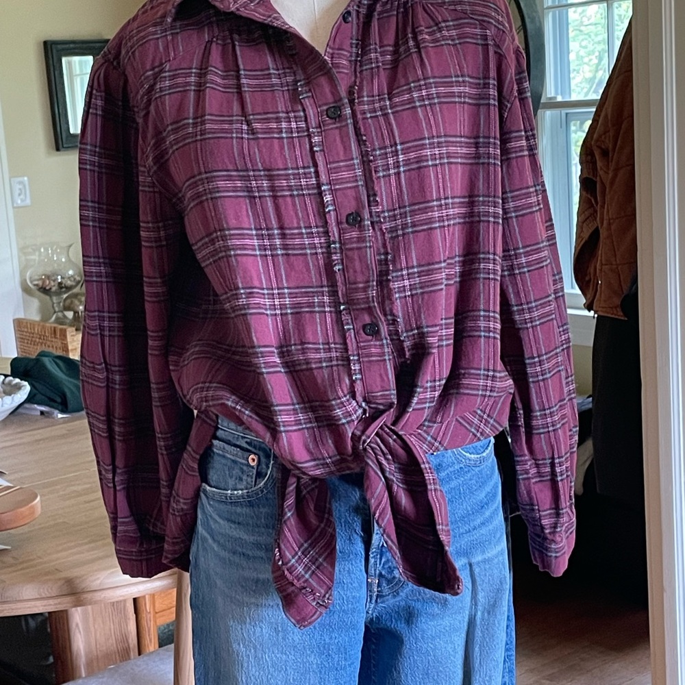 Natural Life Plaid Button-Up Shirt